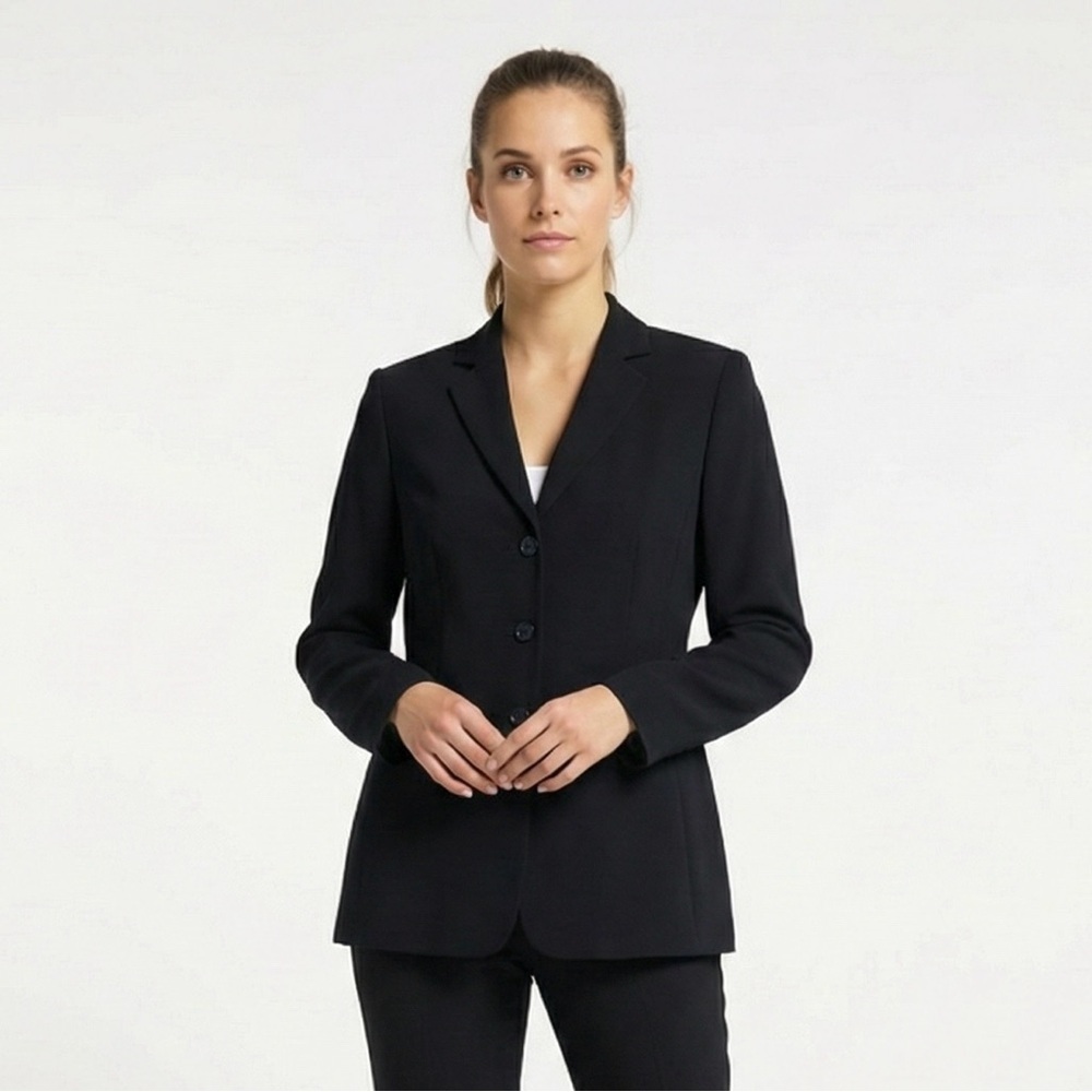 GERRY WEBER Classic Black 3 Button Blazer Slash Pockets Lined US Sz 10